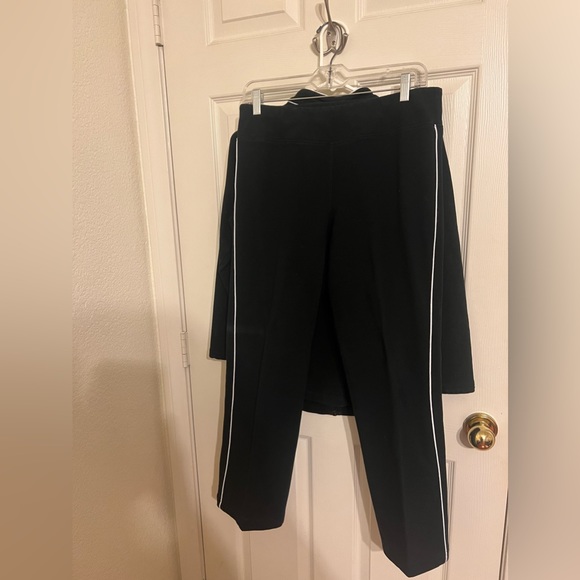 Nieman Marcus Black Jacket and Pants Set w White Piping - Picture 8 of 13